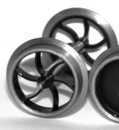 Wheels Curved Spoked 24mm dia - 45mm gauge
