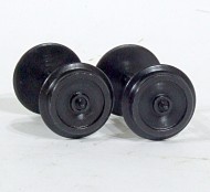 Wheels black steel 45 gauge 24.5mm diameter 2mm axle