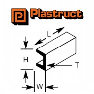 Plastruct U Channel 2.4 x 1.65 x 0.5 x 250mm