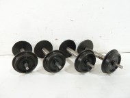 4 Black Steel Wheels 45mm 24.5 Dia 3mm Axle