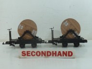 L43170 Pair Of Two Axle Cable Spool Wagons