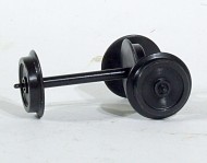 Wheels black steel 45 gauge 24.5mm diameter 2mm axle