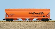 D&RGW 4-BAY CENTER FLOW COVERED HOPPER ORANGE#15531