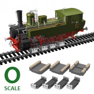 Proses O scale Rolling Road 4 rollers  4 wheel cleaners