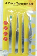 Rolson 4 Piece Tweezer Set