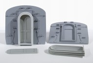 Pair of GWR coach ends with corridor connections  resin